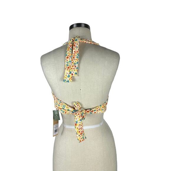 SWIM SYSTEMS Ahoy Halter Swimsuit Top Wildflower Meadow Size 36DD NWT Yellow - Picture 3 of 7